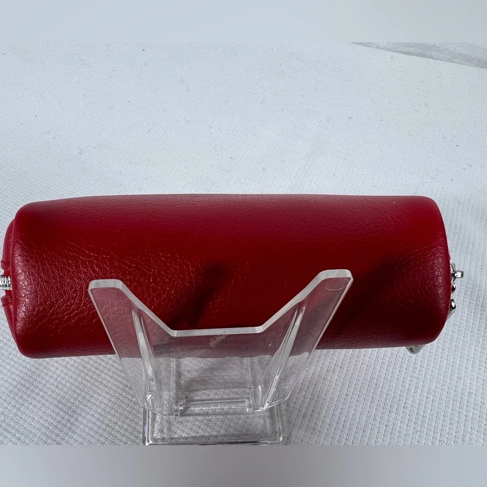 7529: Christian Dior Beauty Red Cosmetic Makeup Pouch Zip Case